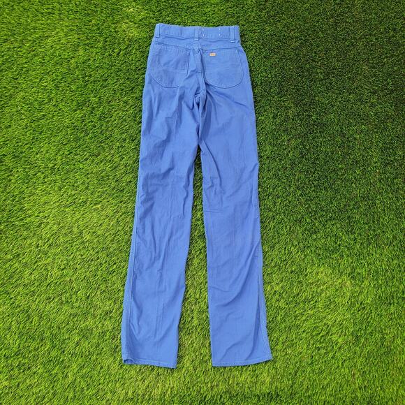 Vintage 70s LEE Straight Jeans Womens 00 22x33 Blue Talon Zip - Picture 2 of 16